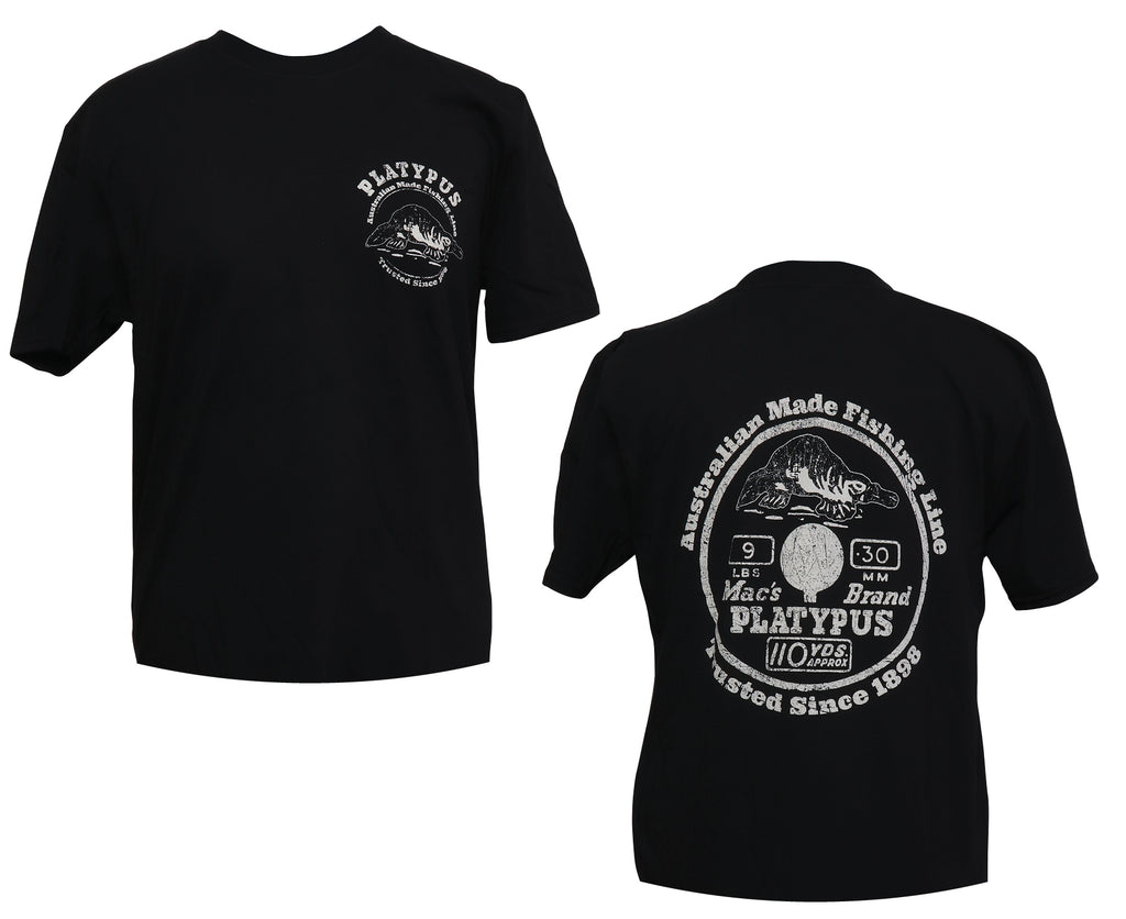 Charcoal Platypus Fishing Line Vintage Tee Shirt - Short Sleeve